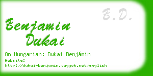 benjamin dukai business card
