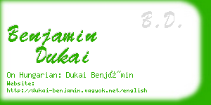 benjamin dukai business card